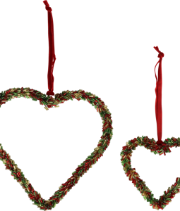 1519 DECORATIVE HANGERS HEART S/2